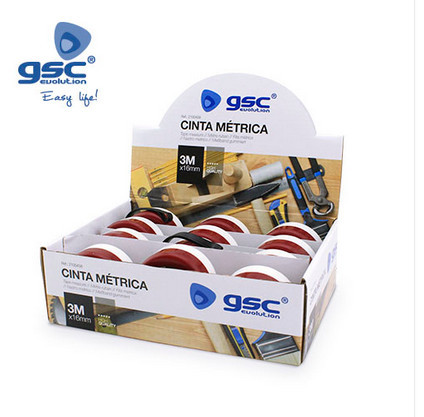 002100458 - 8436021944580Fita métrica bicolor 16mm-3M-12 unidades/caixa expositora