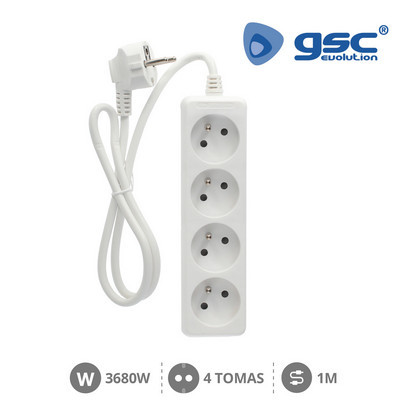 100025002 - 8433373024885Multiprise 4P (3x1,0mm) 1M Branco