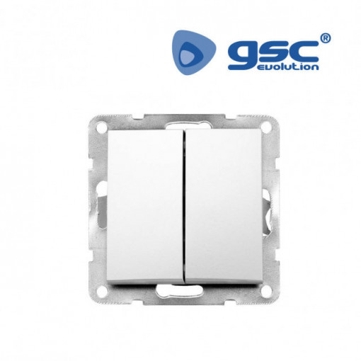 103500008 - 8433373000575 Interruptor duplo embutido Iota Branco