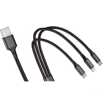 105515005 - 8433373054790Cabo USB macho para multicarga (micro USB macho, tipo C, iPhone)