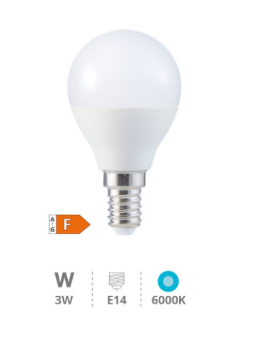 200690026 - 8433373056701Lâmpada LED esférica 3W E14 6000K