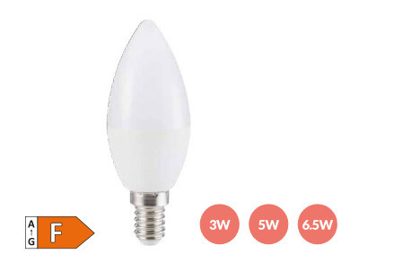 200695020 - 8433373056572 Candeeiro de vela LED 6,5W E14 6000K