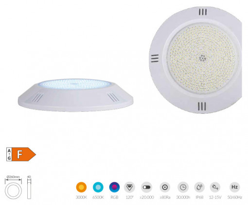 201400010 - 8433373061989Refletor LED RGB para piscina 18W