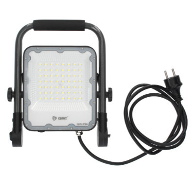 202605007 - 8433373057906Projetor LED de alumínio com suporte móvel 30W 6500K IP65 Cinza