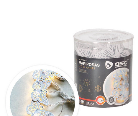 204805012 - 8433373064669Borboletas de LED branco 1,8 M de luz quente