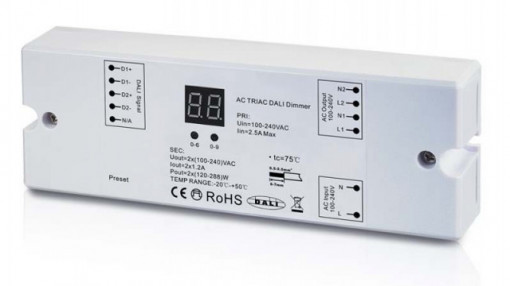 2110226.3576 - Controlador DIM 240Vac TRIAC 576W (230Vac) DALI - Quant. fornecida = 1 un
