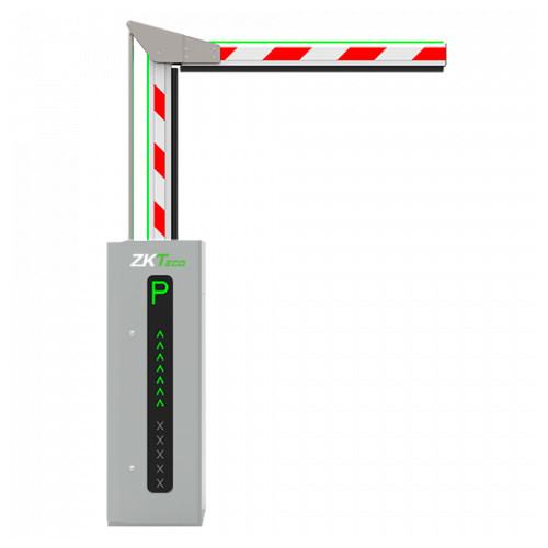 Barreira de estacionamento ZKTeco - Braço dobrável em 90º de 3 m - Abertura a direita - Indicadores LED no poste e na barreira - Modo de emergência - Possibilidade de bateria de backup