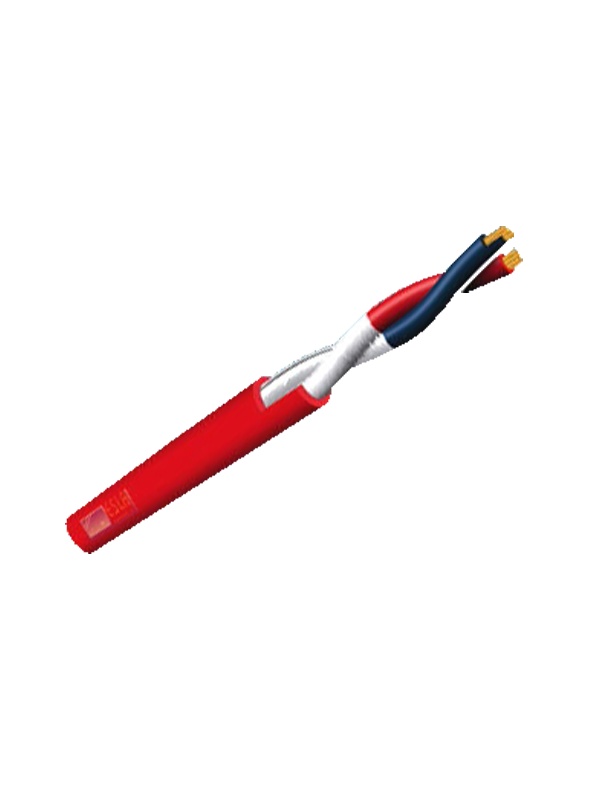 Bobina de cabo entrançado blindado - Resistente ao fogo RF 120 minutos - Bobine de 500 metros - Condutor de cobre 2x1mm2 - Certificado de CPR Cca -1sb, a1, d1 - Certificado EN 50575 - Resistência 21 Ω/Km