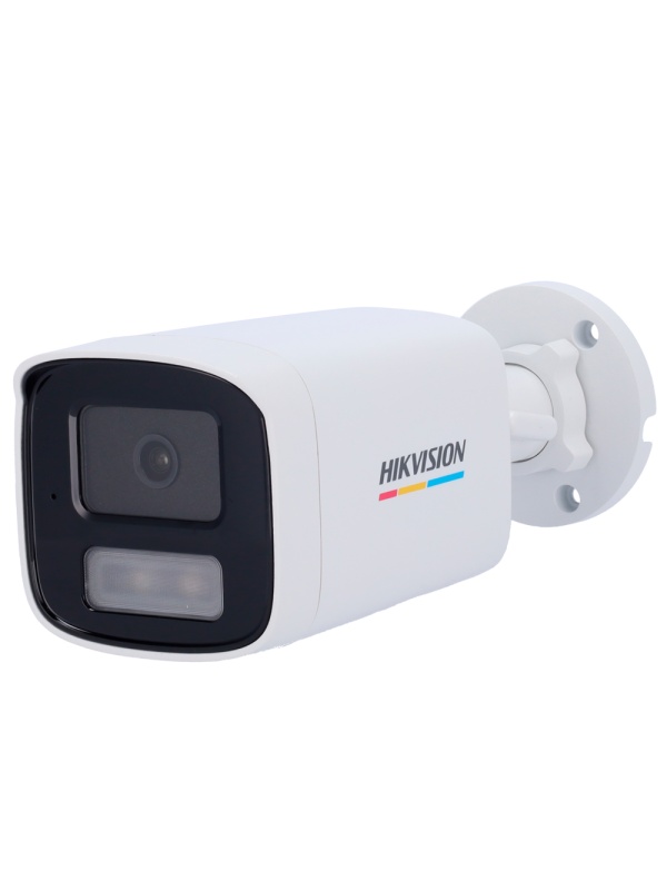 Câmara Bullet IP Hikvision gama Value - Resolução 4 MP (2560x1440) MP [%VAR%] - Lente 2.8 mm - Luz híbrida 50 m | ColorVu - Detecção de movimento 2.0 - PoE | IP67 | Microfone incorporado