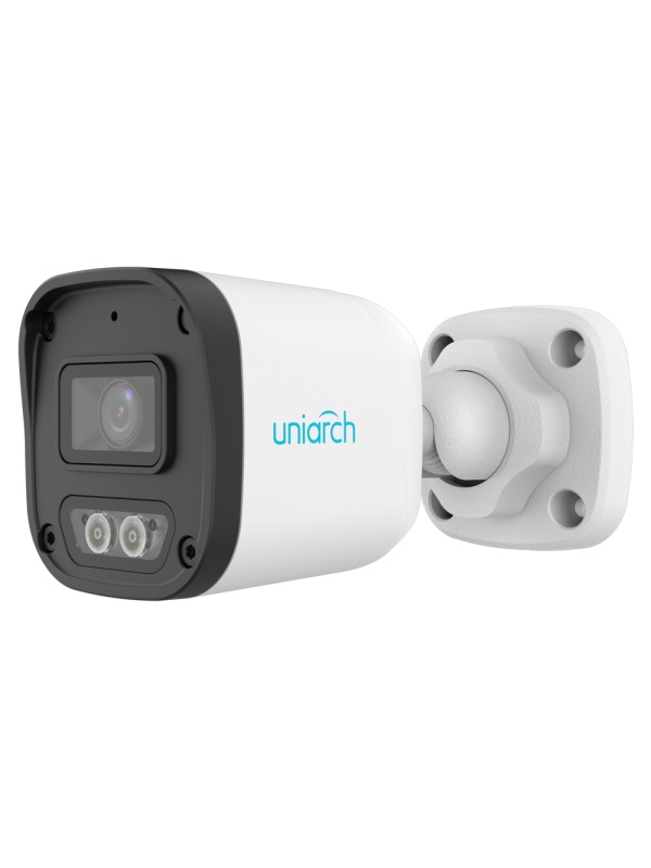 Cámara Bullet IP Uniview-Uniarch - 2 MP | Lente 2.8 mm - IR 30 m | DWRD - Iluminación dual | Detección de cuerpo humano - PoE | IP67 - Micrófono integrado