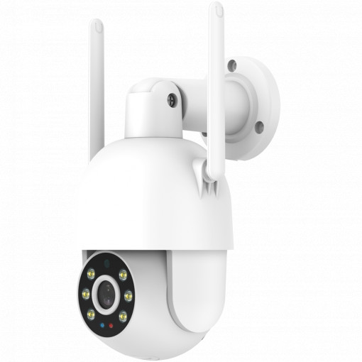 Cámara IP 2Mpx VicoHome Wifi - Movimiento PT Autotracking - H.264 / Lente 3.6 mm - IR 10 m / LED blanco / Flash policial - Audio / Sirena / Ranura SD - App VicoHome y Cloud / Compatible Alexa