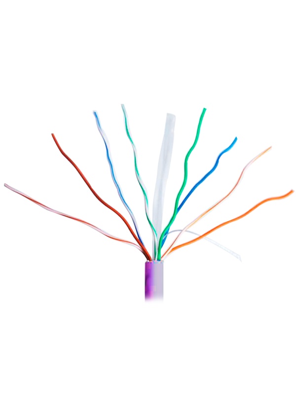 Categoria do cabo UTP da Uniview 6 - Condutor OFC,100% cobre - Diâmetro 24 AWG-0,53mm - Certificado CPR: B2ca-s1a,d0,a1 - Revestimento exterior LSZH / Cor violeta - Fornecido em bobinas de madeira de 305m