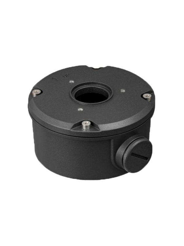 Connection Box - For Bullet Chambers - Apt for Outdoor Use - Ceiling Installation or Wall - Black Color - Cable Passer