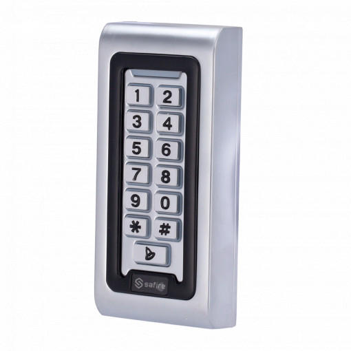 Control de acceso autónomo - Acceso por tarjeta MF y PIN - Salida de relé, pulsador y timbre - Wiegand 26 - Control de tiempos - Apto para exterior IP68