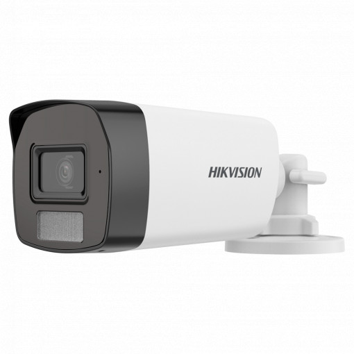 Hikvision - Cámara Bullet 4en1 Gama Value - 3K (2960x1665) CMOS - Lente 3.6 mm | Impermeable IP67 - Dual light: IR LEDs 40 m, luz blanca 40 m - Audio sobre cable coaxial | Micrófono integrado