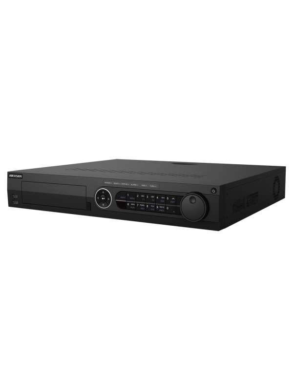 Hikvision DVR 5n1 - 16 CH HDTVI / HDCVI / AHD / CVBS - Até 20 canais IP - Saída HDMI 4K e VGA - Resolução máxima de entrada 3K - Compatível com 4 HDDs até 12 TB cada