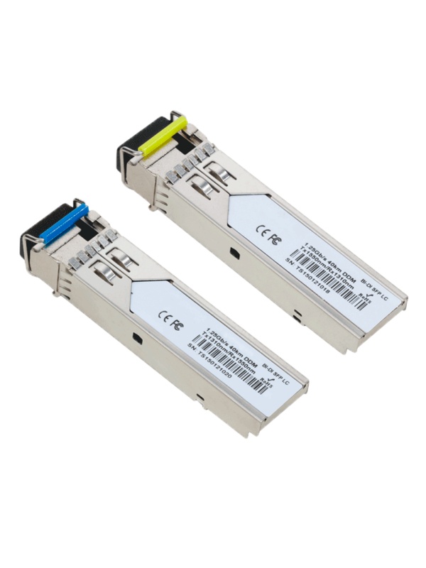 Par de módulos transceptores SFP - Tx 1550/1310 nm Rx 1310/1550 nm - Fibra monomodo - Conector LC Simplex - Bidi - Máximo 40 km - 1.25Gb/s - 1000Base-EX
