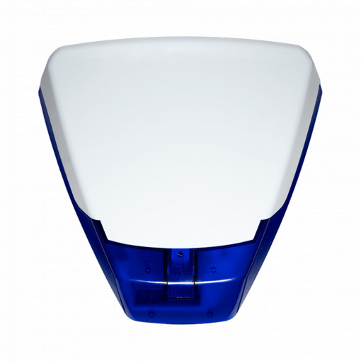 Sirene para exterior cablada PYRONIX - Uso profissional - Pressão sonora máxima 104 dBA - Luz frontal de aviso - Frontal personalizável - Alimentação a bateria