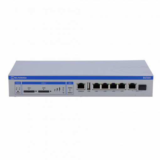 Teltonika Router 4G Industrial - Dual SIM 4G Cat 6 - Wi-Fi 5 - 4 puertas Ethernet RJ45 Gigabit - Porta Gigabit SFP - Pode ser montado em rack