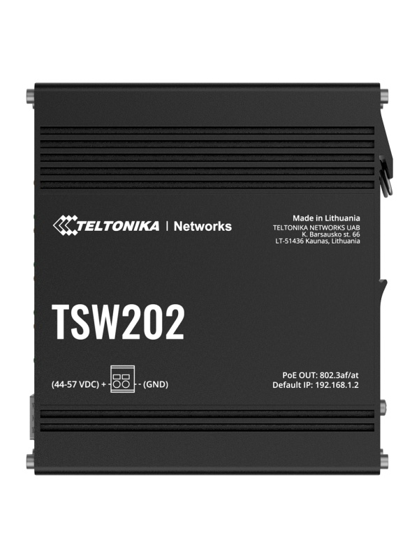 Teltonika Switch PoE Gestionável Industrial - 8 portas Ethernet RJ45 Gigabit +2 SFP Gigabit - 8 portas Ethernet PoE+ 802.3af/at - Até 30W por Porta PoE - Até 240W de Pptencia POE - Caixa Robusta de Alumínio