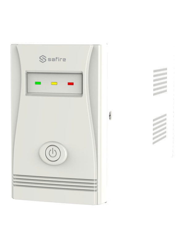 UPS monofásica line-interactive - Potencia 600VA/360W - Entrada 220~230 Vac /Saída 220~230 Vac - Tempo de recarga 6~8 h - Faixa de freqüência de entrada 50/60 Hz - Bateria de 12V/7Ah