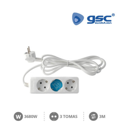 000000016 - 8436021940162 Base Múltipla 3T (3x1,5mm) 3M Branco
