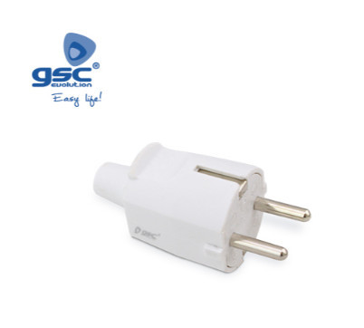 000200198 - 8436021941985 Plugue bipolar de entrada de cabo reta de 4,8 mm Branco