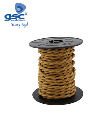 003902983 - 8433373029835Cabo têxtil 10M (2x0,75mm) trançado Amarelo