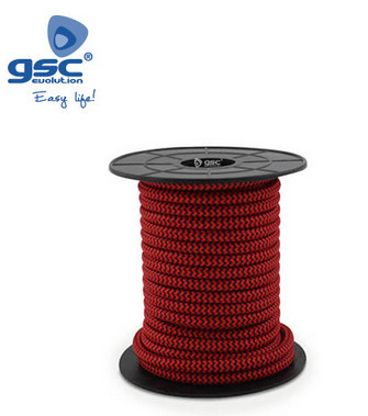 003902989 - 8433373029897Cabo têxtil 10M (2x0,75mm) Vermelho/Preto