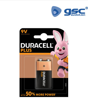 009000105 - 5000394105500 Pilha alcalina DURACELL Plus 9V, Blister 1