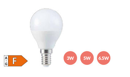 200690036 - 8433373056800Lâmpada LED esférica 6,5W E14 3000K