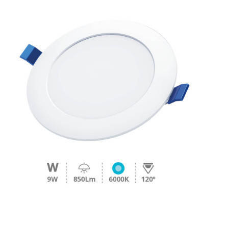 201000040 - 8433373054431Belur downlight redondo LED embutido 9W 6500K Branco