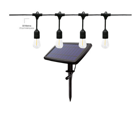 201210010 - 8433373061767 Kit guirlanda decorativa solar Helem 10M 20 porta-lâmpadas IP44