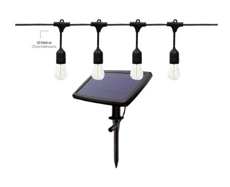 201210010 - 8433373061767Kit de guirlanda decorativa solar Helem 10M 20 porta-lâmpadas IP44