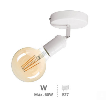 202000006 - 8433373067134Spot de teto simples Sarkka Série E27 Branco