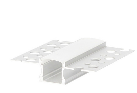 204025011 - 8433373066236Perfil de alumínio translúcido para embutir gesso cartonado 2M para fitas LED até 12,5mm