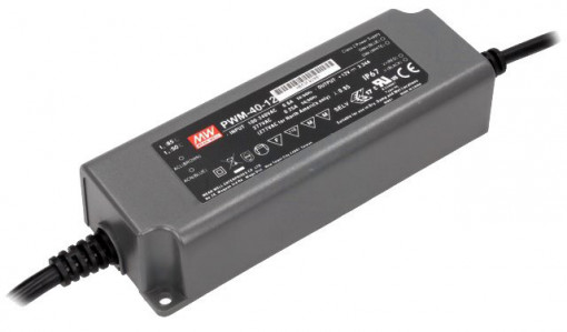 20766.140 - Fonte de Alim. Dim. Estanque Mean Well 12Vdc 40W IP67 PWM - Quant. fornecida = 1 un