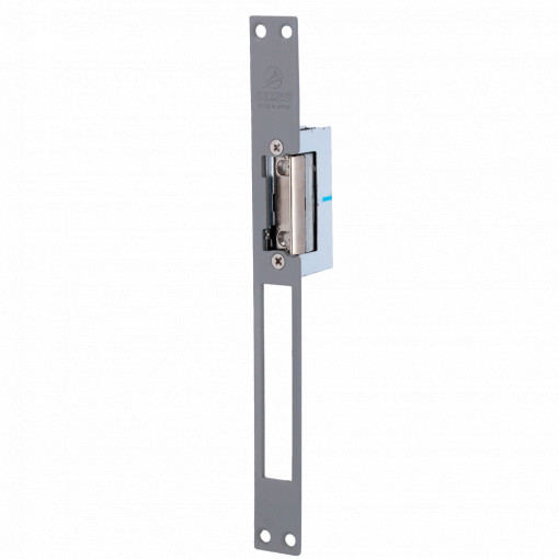Abrepuertas eléctrico Dorcas - Para puerta sencilla | Pestillo regulable - Modo apertura Fail Secure (NO) - Fuerza de retención 330 kg - Alimentación AC/DC 8-12V - Montaje encastrado | Hembrilla y paso libre