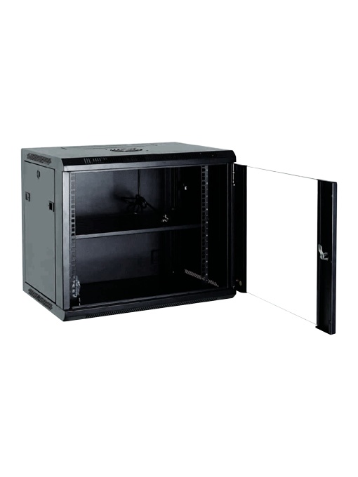 Armário rack para parede - Até 6U rack de 19" - Até 100 Kg de carga - Com ventilação e guarnições para cabos - Profundidade 600 mm