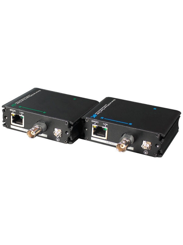 Cabo coaxial Extensor IP | PoE - Passivo - Emissor e receptor - Permite transmitir 1 canal IP - Distância máxima 500 - Largura de banda até 100 Mbps