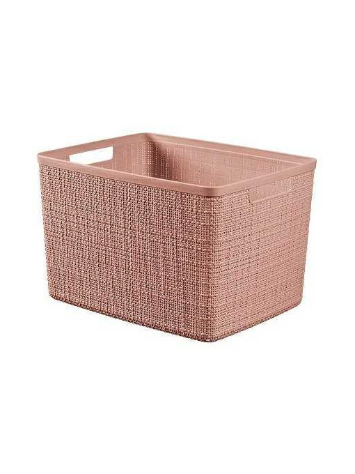 Cesta de Yute Rectangular L 20L Rosa