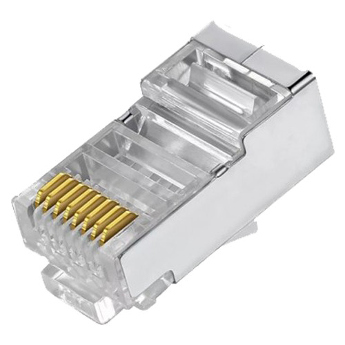 Conectores RJ45 passante - Para crimpar - Compatível com o cabo FTP Cat 6 - Tipo EZ - 50 Uds -