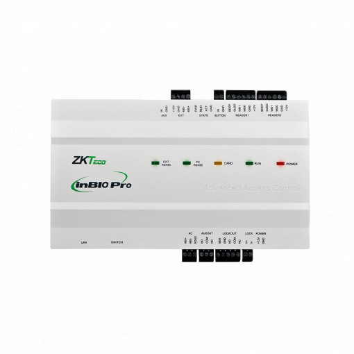 Controladora de acceso biométrica - Acceso por huella, tarjeta o contraseña - Comunicación TCP/IP | RS485 - 2 entradas Wiegand | 1 entrada RS485 - Salida de relé para una puerta - Software ZKBio CVSecurity