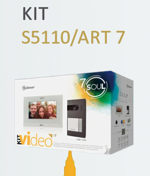 GOLMAR -Kit vídeo SOUL/ART7 - 1 botão chamada mãos-livres S5110/ART 7