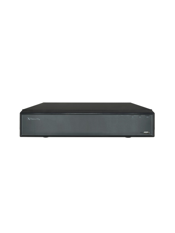 Gravador IP X-Security AI - 4 CH vídeo IP - Resolução máxima gravação 12 Mpx - Largura de banda 80 Mbps - Saída HDMI Full HD e VGA - Admite 1 disco rígido