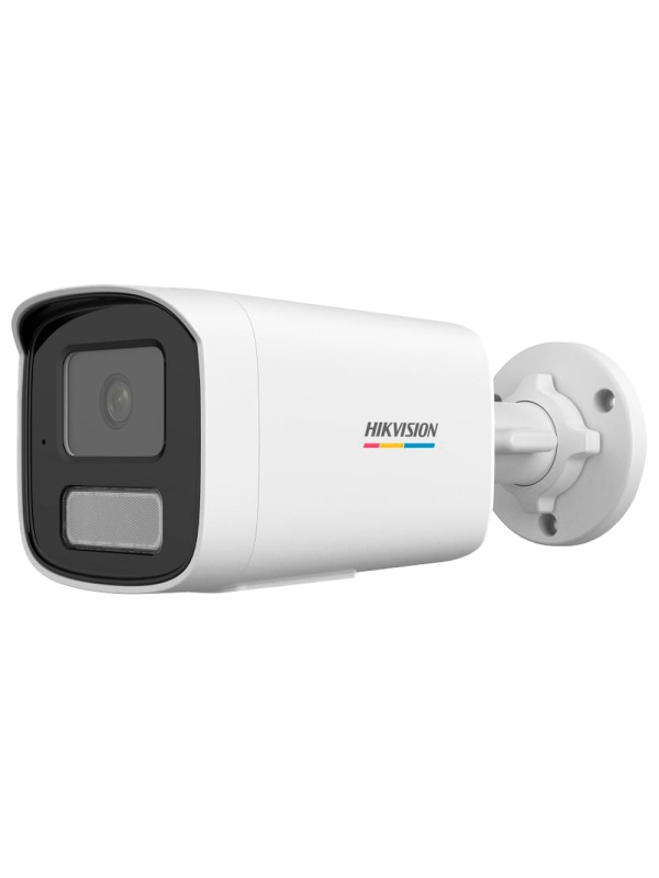 Hikvision câmara IP Bullet gama VALUE ColorVu3.0 - Resolução 4 MPx | PoE IEEE802.3af - ColorVu3.0: imagem a cores HIKAI-ISP F1.0 1/1.8" - 4 mm | Microfone | Luz híbrida até 50m - Detecção de movimento 3.0 - IP67