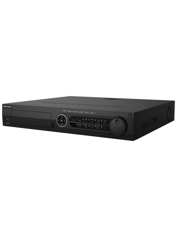 Hikvision DVR 5n1 - 16 CH HDTVI / HDCVI / AHD / CVBS - Até 34 canais IP - Resolução máxima de entrada 4K - Salida HDMI 4K, HDMI 1080p e VGA - Compatível com 4 HDDs até 12 TB cada
