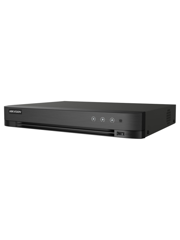 Hikvision DVR 5n1 - 4 CH HDTVI / HDCVI / AHD / CVBS - Até 8 canais IP - Saída HDMI 2K e VGA - 4CH redução de falsos alarmes com base em IA - Suporta 1 disco rígido até 10TB