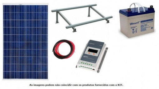 Kit Solar Fotovoltaico 455W c/ bateria gel 12V/35Ah