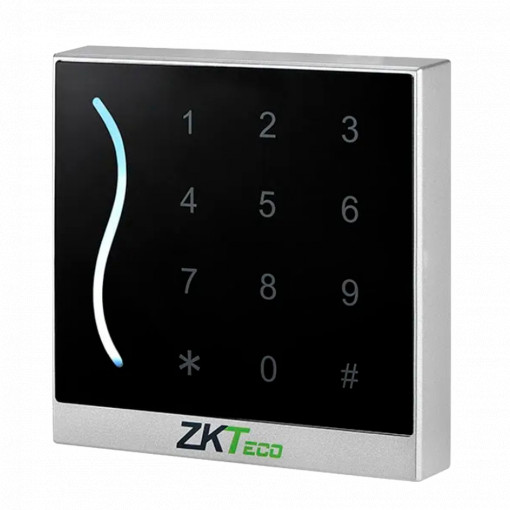Lector de acceso - Acceso por tarjeta MF y PIN - Indicador LED y acústico - Wiegand 26/34 - Compatible con controladoras ZKTeco - Apto para exterior IP65